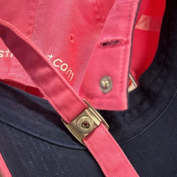 T Cout Outfitters Cotton Pink Navy Ball-cap Snap w/ Slide Adjustable Back OS - Picture 9 of 10